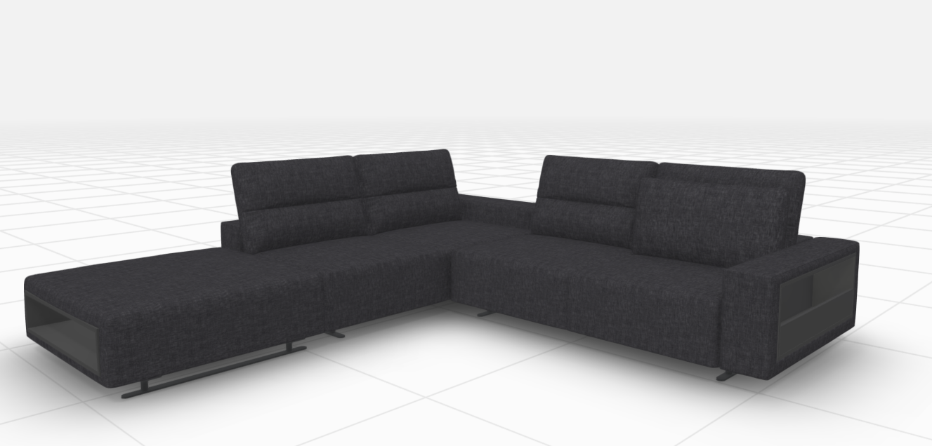 Sofas Hampton コーナーソファ(オットマン、クッション付き）